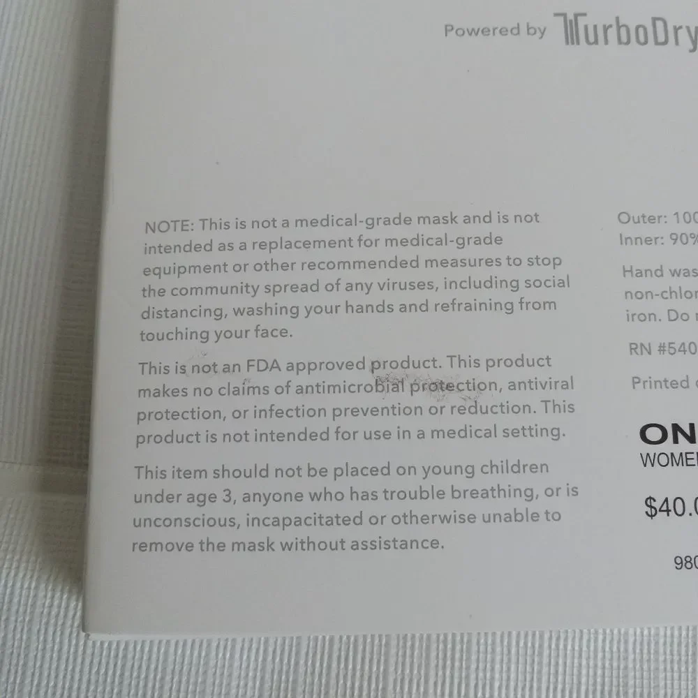 Athleta OS Pack of 2 Pink & Gray Lightweight Particle Blockin Activate Mask NIB